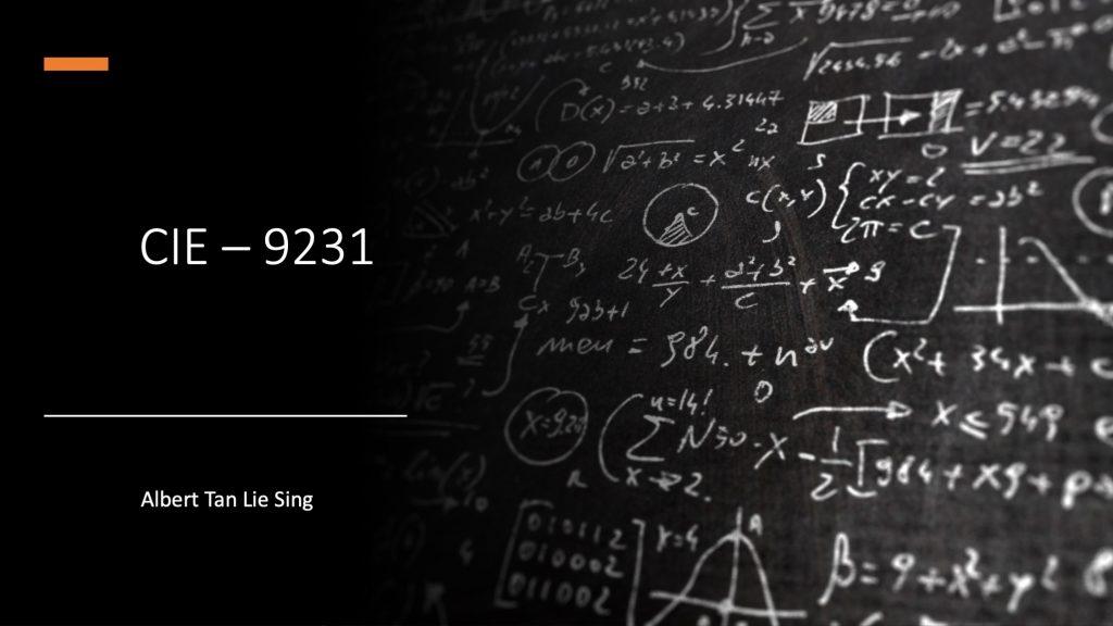 CIE - 9231 A Level Further Mathematics - Mechanics